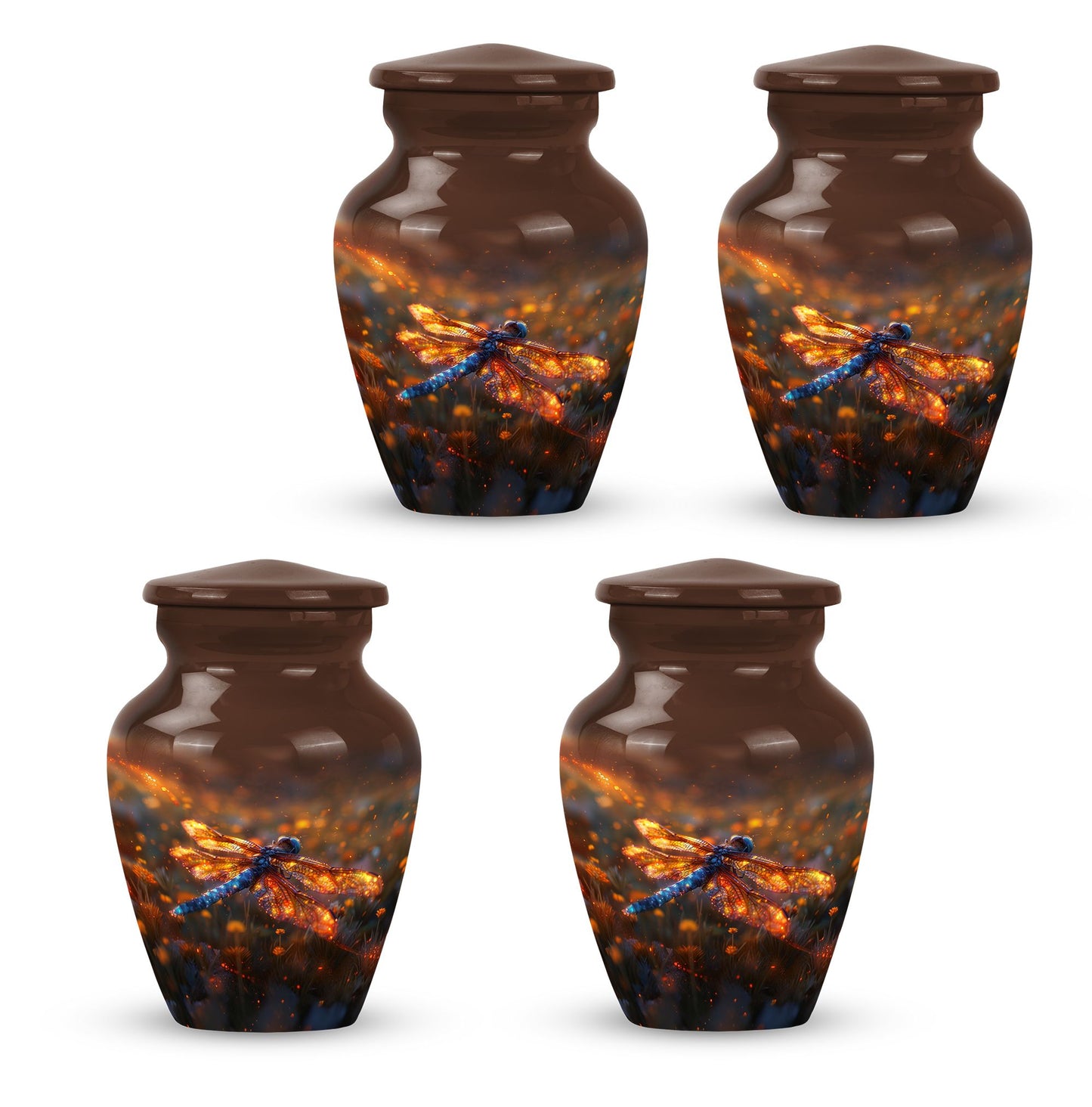 Personalized Dragonfly Memorial Urn for Human Ashes - 10-inch, 200 cu in - Yatskia