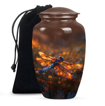 Personalized Dragonfly Memorial Urn for Human Ashes - 10-inch, 200 cu in - Yatskia