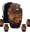 Fiery Dragonfly Urn - Dragonfly Ashes Memorial Urn For Male And Female