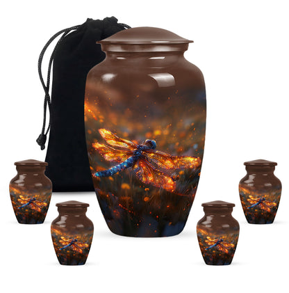 Personalized Dragonfly Memorial Urn for Human Ashes - 10-inch, 200 cu in - Yatskia
