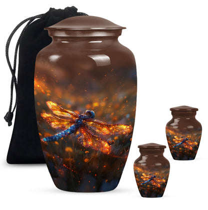 Personalized Dragonfly Memorial Urn for Human Ashes - 10-inch, 200 cu in - Yatskia