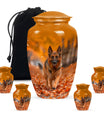 Autumn Canine Stroll Urn - German Shepherd Memorial Urns For Ashes