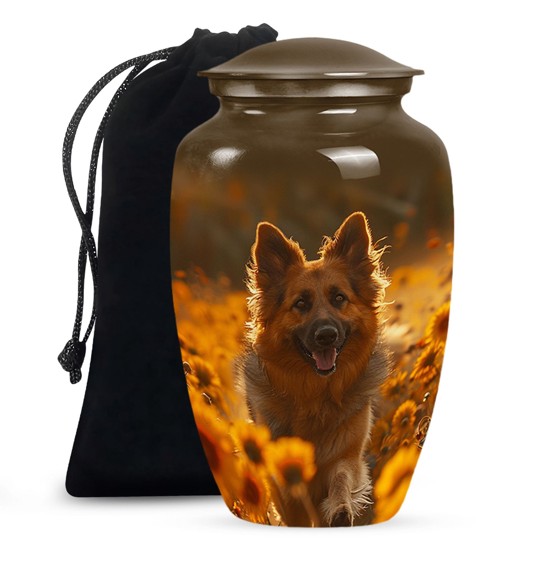 German Shepherd Dog Urn Memorial - Large Sized Cremation Urns For Pets