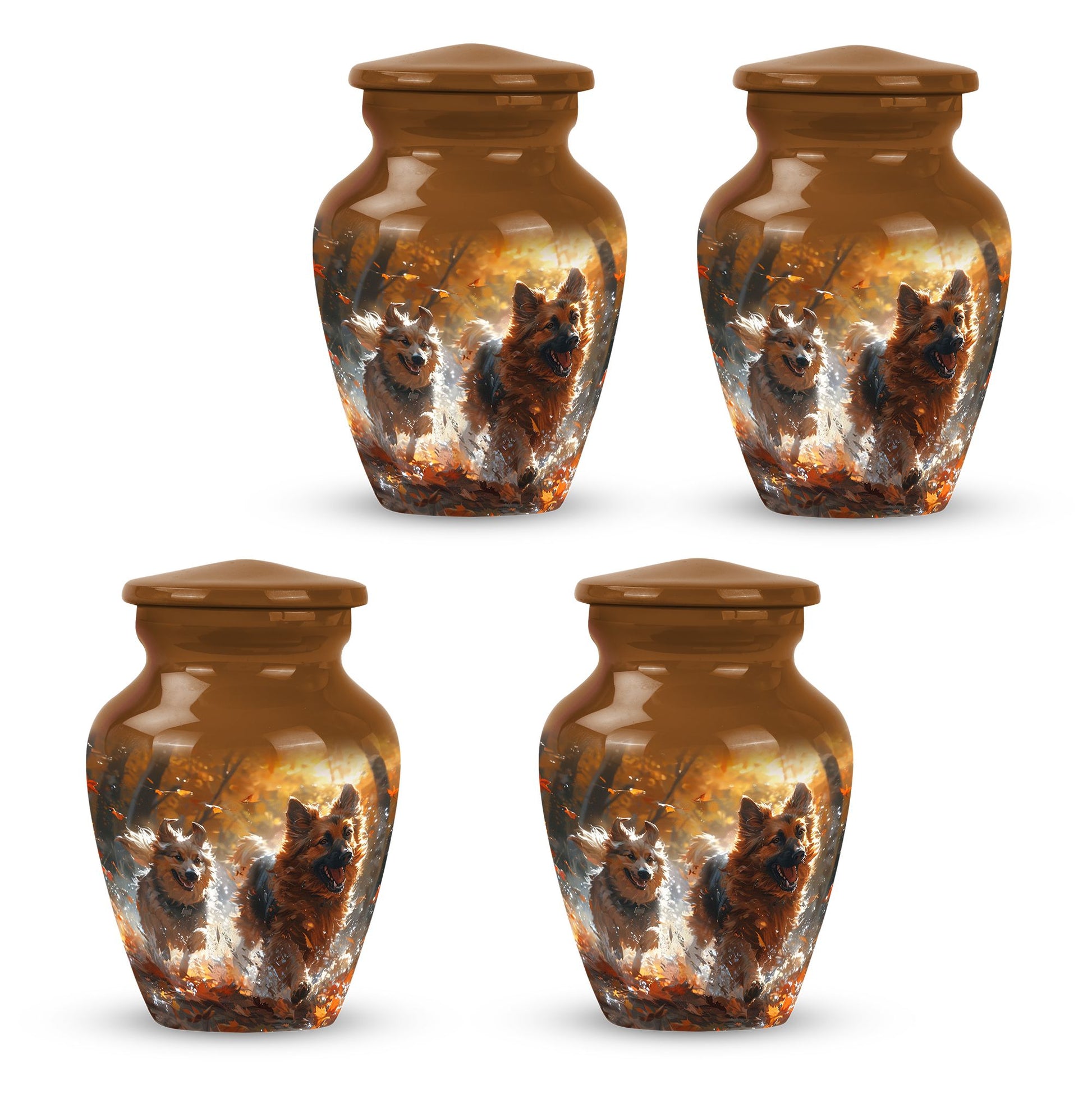 German Shepherd Memorial Urn For Dogs - Autumn Cremation Urn For Pet