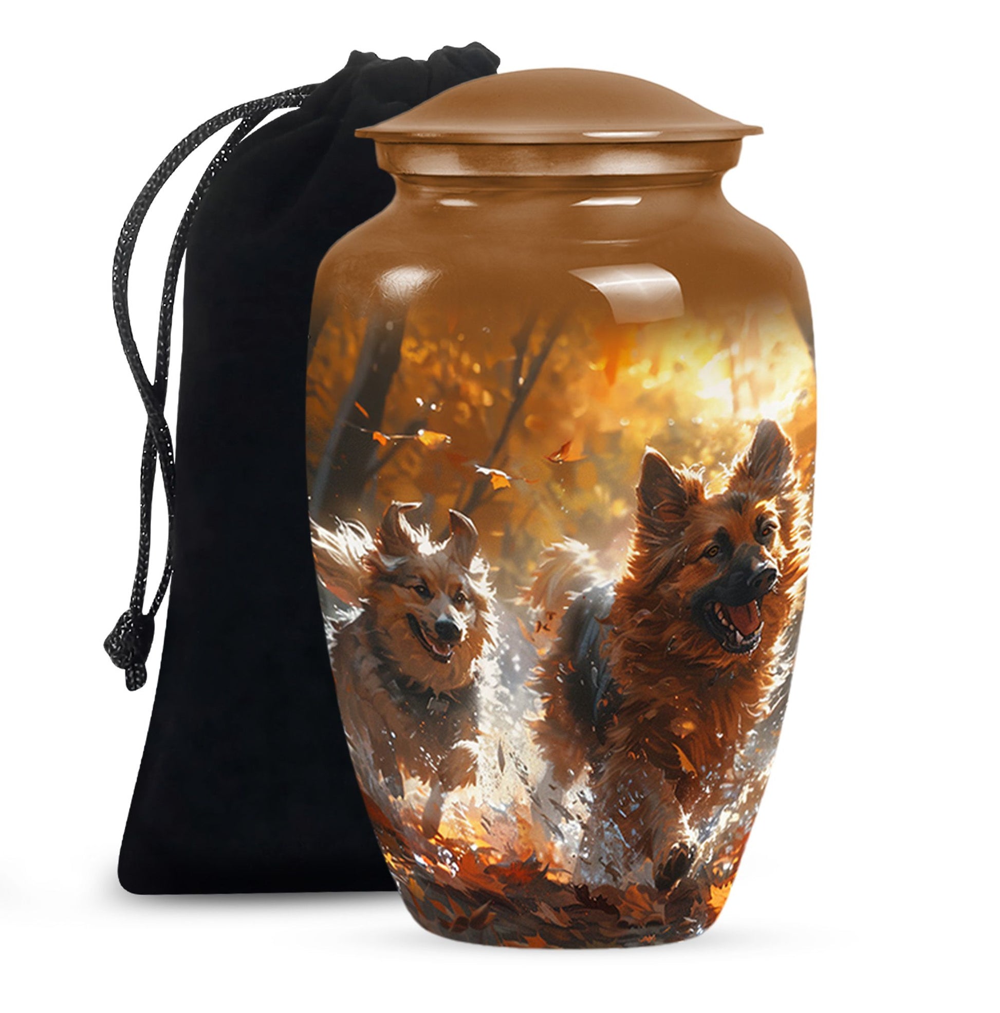 German Shepherd Memorial Urn For Dogs - Autumn Cremation Urn For Pet