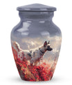 Pet Memorial Urn For Dog - Red Floral Tribute Urn Perfect For Memorials