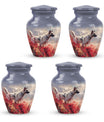 Pet Memorial Urn For Dog - Red Floral Tribute Urn Perfect For Memorials