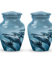 Aquatic Dolphins Family - Dolphin Cremation Urn For Men And Women