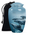 Aquatic Dolphins Family - Dolphin Cremation Urn For Men And Women