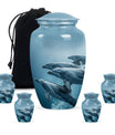 Aquatic Dolphins Family - Dolphin Cremation Urn For Men And Women