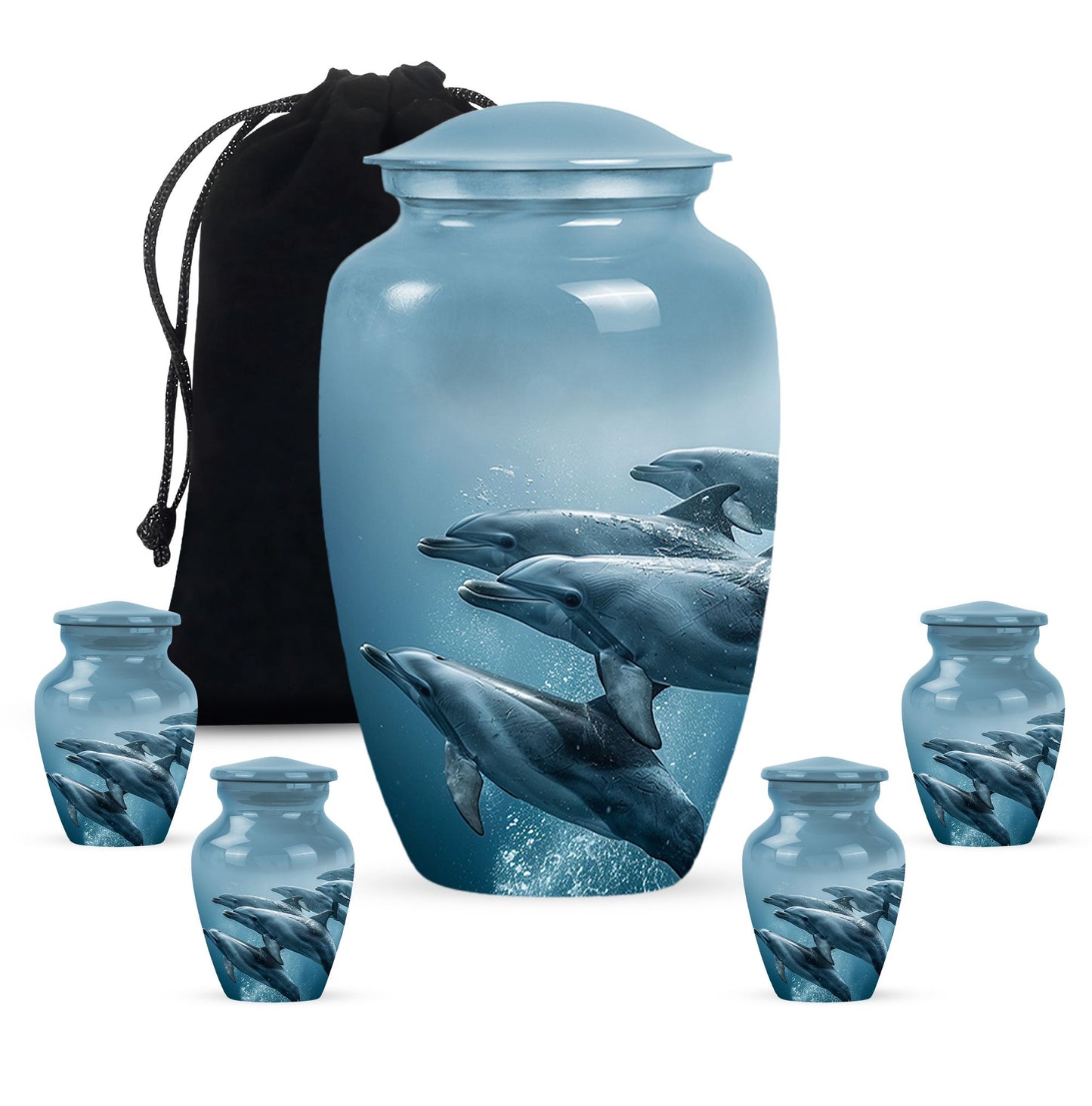Personalized Dolphin Cremation Urn for Men and Women - 10-inch, 200 cu in - Yatskia