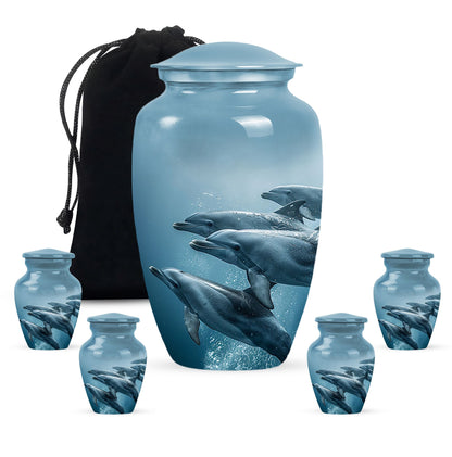 Personalized Dolphin Cremation Urn for Men and Women - 10-inch, 200 cu in - Yatskia