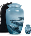 Aquatic Dolphins Family - Dolphin Cremation Urn For Men And Women