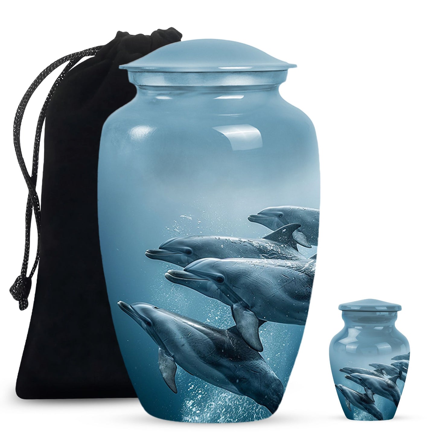 Personalized Dolphin Cremation Urn for Men and Women - 10-inch, 200 cu in - Yatskia
