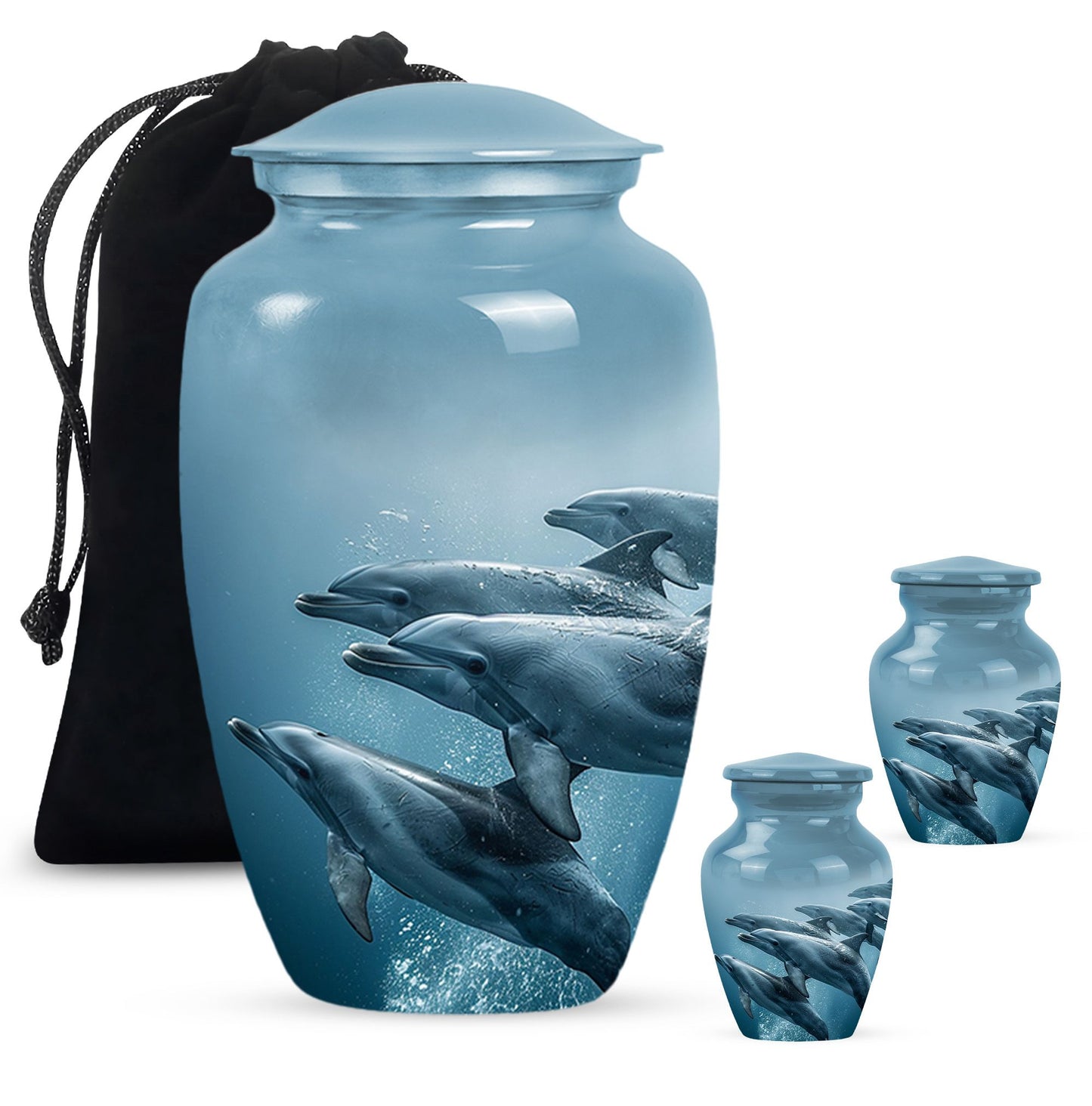 Personalized Dolphin Cremation Urn for Men and Women - 10-inch, 200 cu in - Yatskia