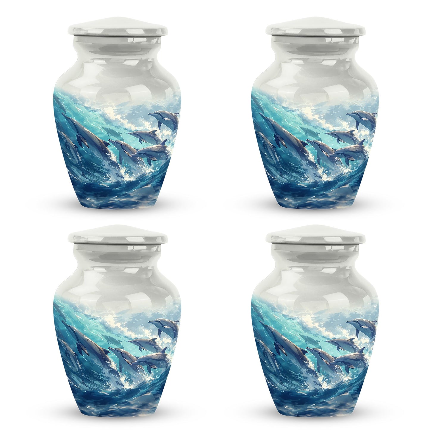 Personalized Dolphin Cremation Urn for Human Ashes - 10-inch, 200 cu in - Yatskia