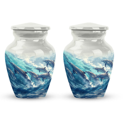 Personalized Dolphin Cremation Urn for Human Ashes - 10-inch, 200 cu in - Yatskia