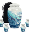 Dolphin Family Cremation Urn - Dolphin Large Funeral Ashes Urn