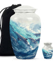 Dolphin Family Cremation Urn - Dolphin Large Funeral Ashes Urn