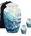 Dolphin Family Cremation Urn - Dolphin Large Funeral Ashes Urn