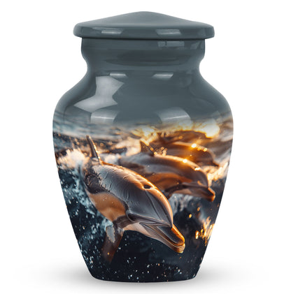 Personalized Dolphin Cremation Urn for Women - 10-inch, 200 cu in - Yatskia