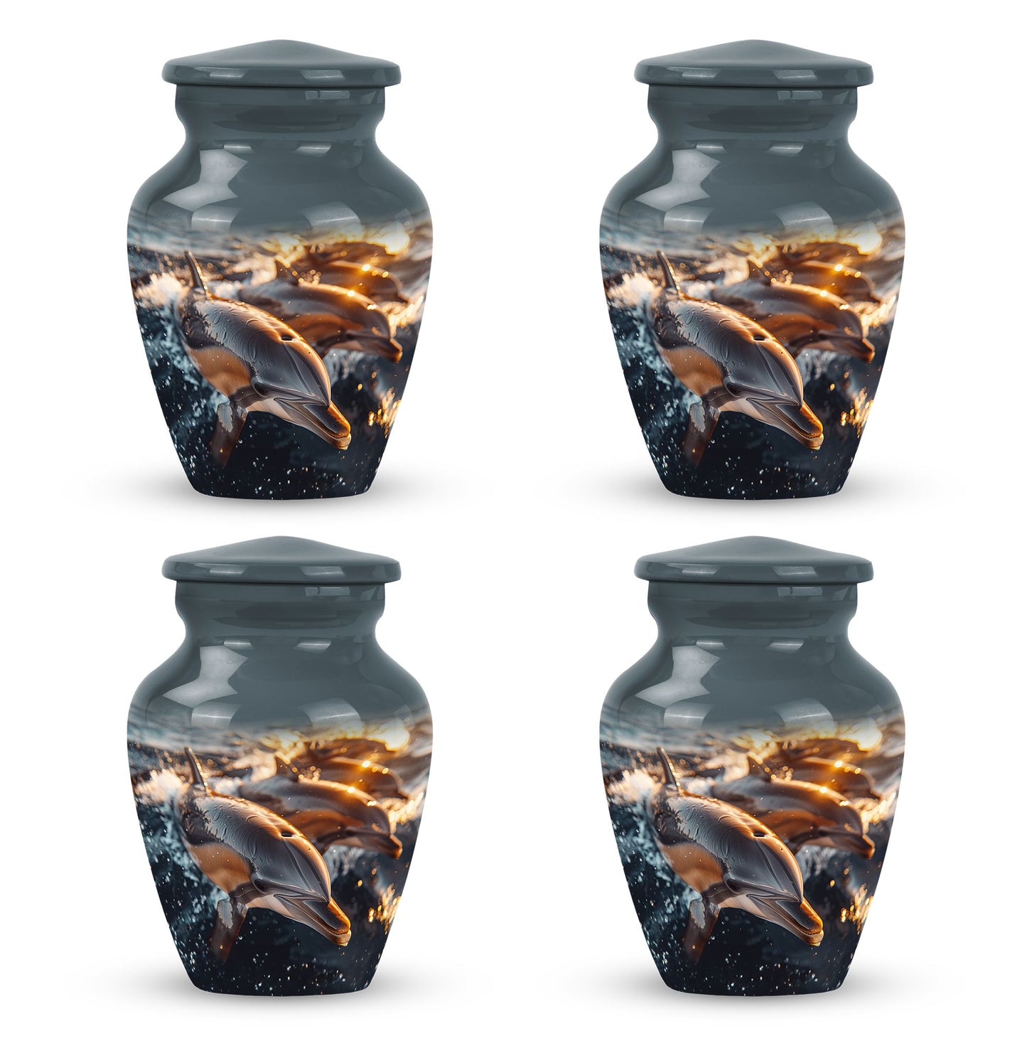 Personalized Dolphin Cremation Urn for Women - 10-inch, 200 cu in - Yatskia