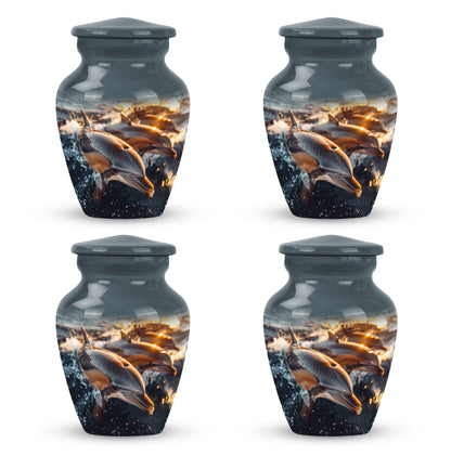 Personalized Dolphin Cremation Urn for Women - 10-inch, 200 cu in - Yatskia
