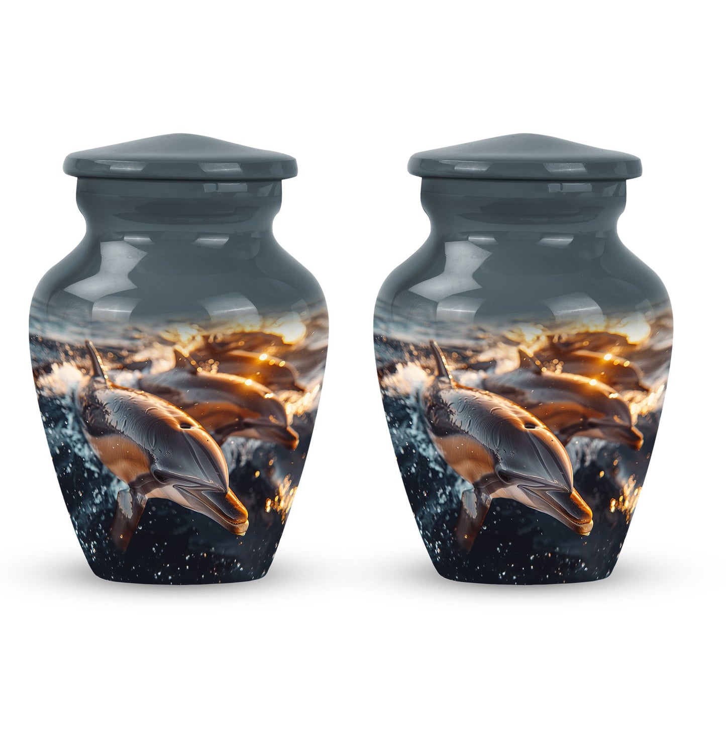 Personalized Dolphin Cremation Urn for Women - 10-inch, 200 cu in - Yatskia