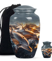 Sunset Dolphin Urn For Women - Dolphin Urn Memorial For Ashes