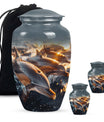Sunset Dolphin Urn For Women - Dolphin Urn Memorial For Ashes