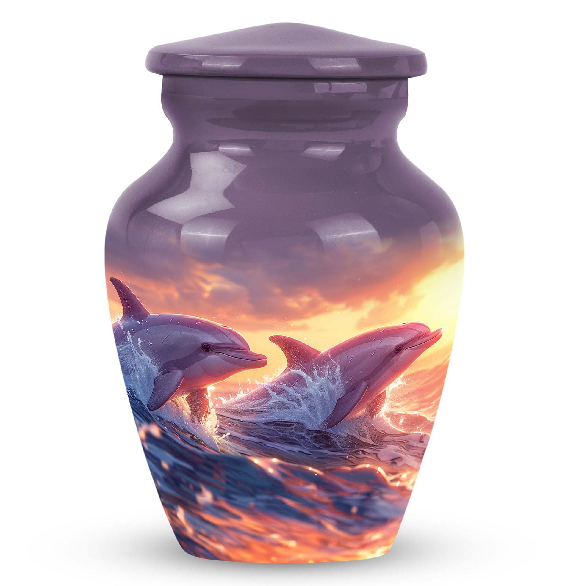 Sunset Dolphin Memorial Urn For Women - Large Urns For Adult Human Ashes
