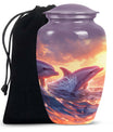 Sunset Dolphin Memorial Urn For Women - Large Urns For Adult Human Ashes