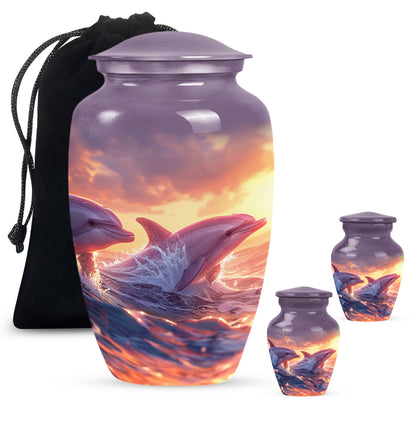 Personalized Dolphin Memorial Urn for Women - 10-inch, 200 cu in - Yatskia