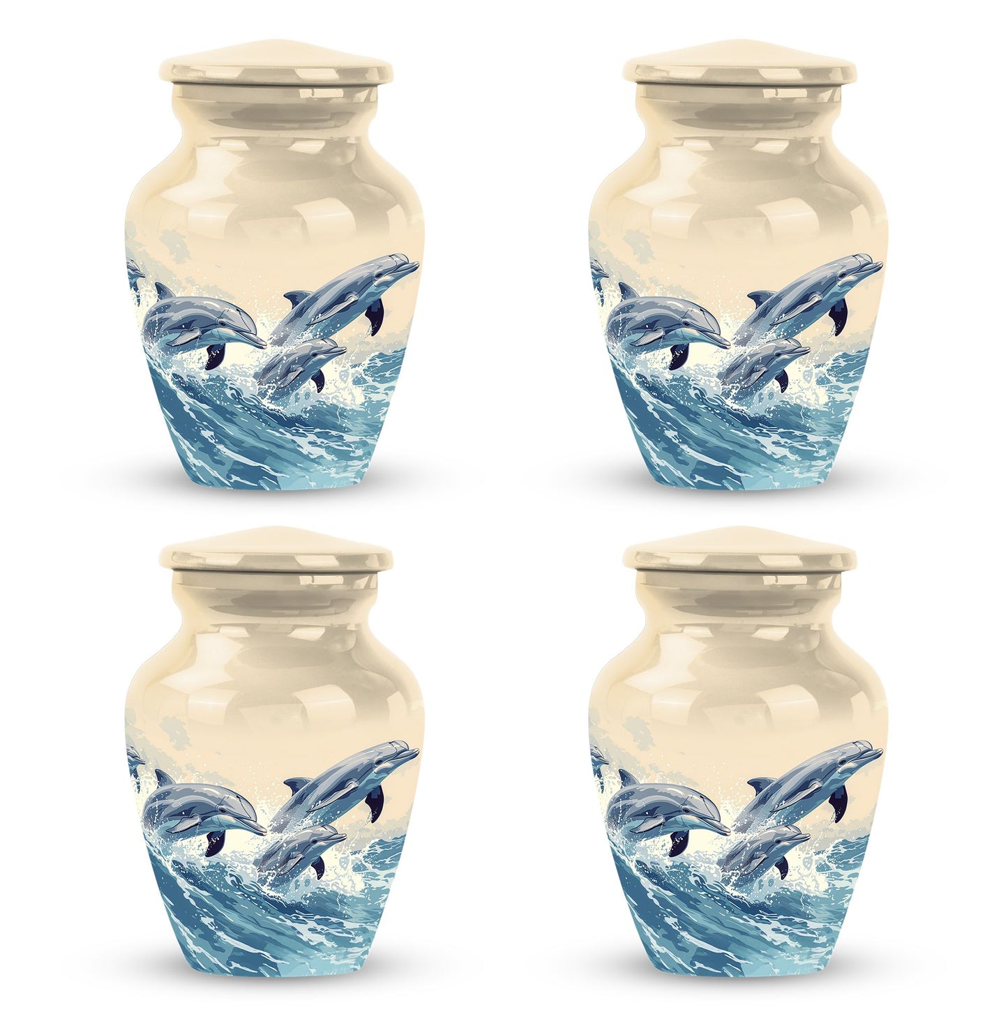 Personalized Dolphin Cremation Urn for Men & Women - 10-inch, 200 cu in - Yatskia