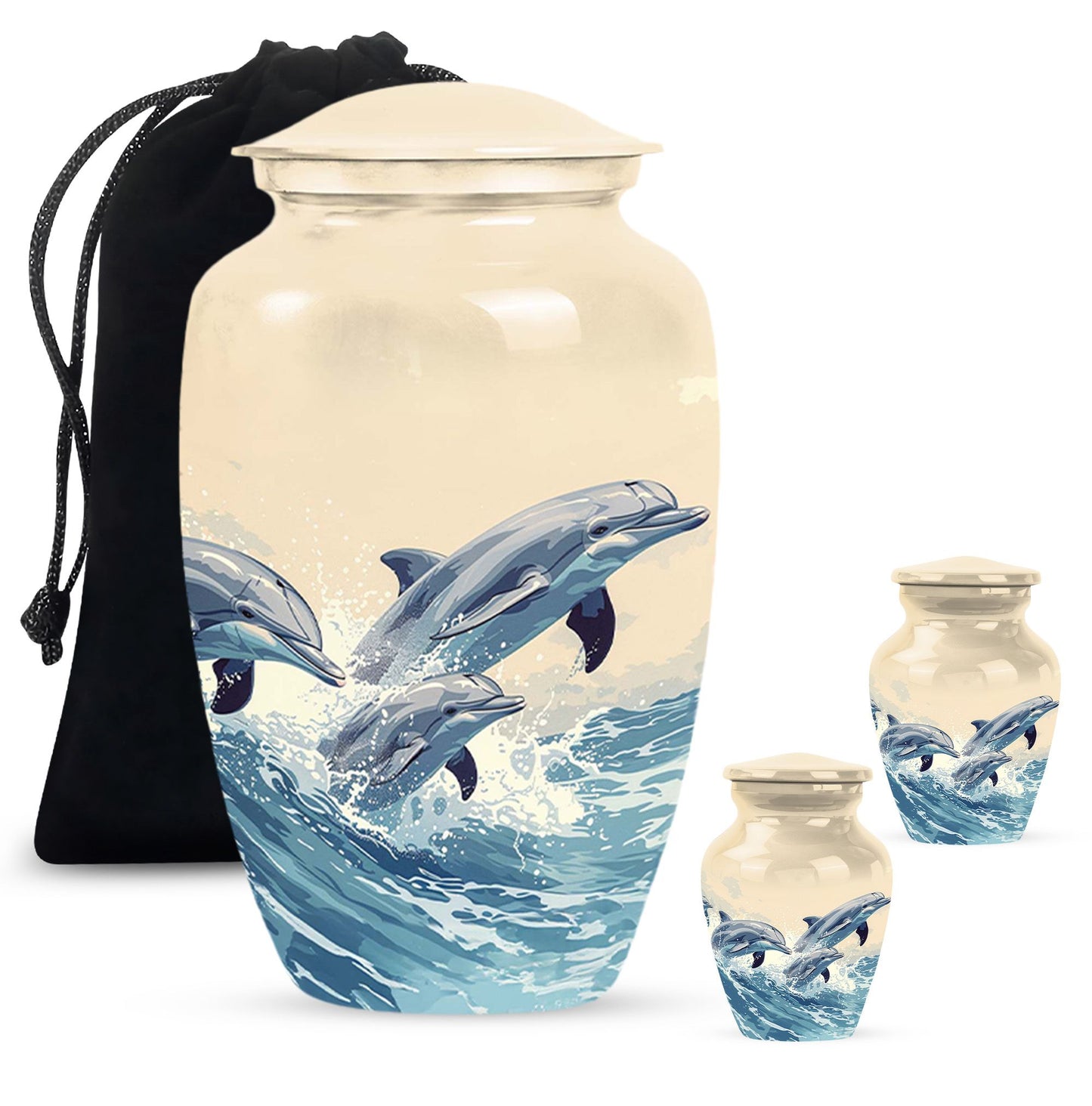 Personalized Dolphin Cremation Urn for Men & Women - 10-inch, 200 cu in - Yatskia