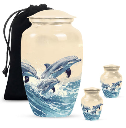 Personalized Dolphin Cremation Urn for Men & Women - 10-inch, 200 cu in - Yatskia