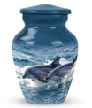 Dolphins Large Urn Memorial - Cremation Keepsake Urn Combo