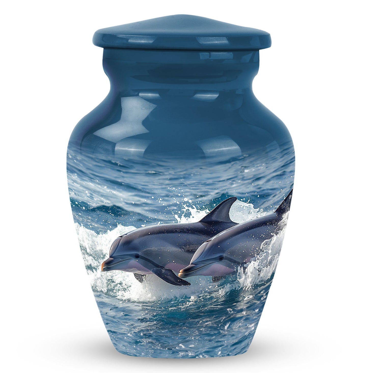 Personalized Dolphin Cremation Urn for Women - 10-inch, 200 cu in - Yatskia