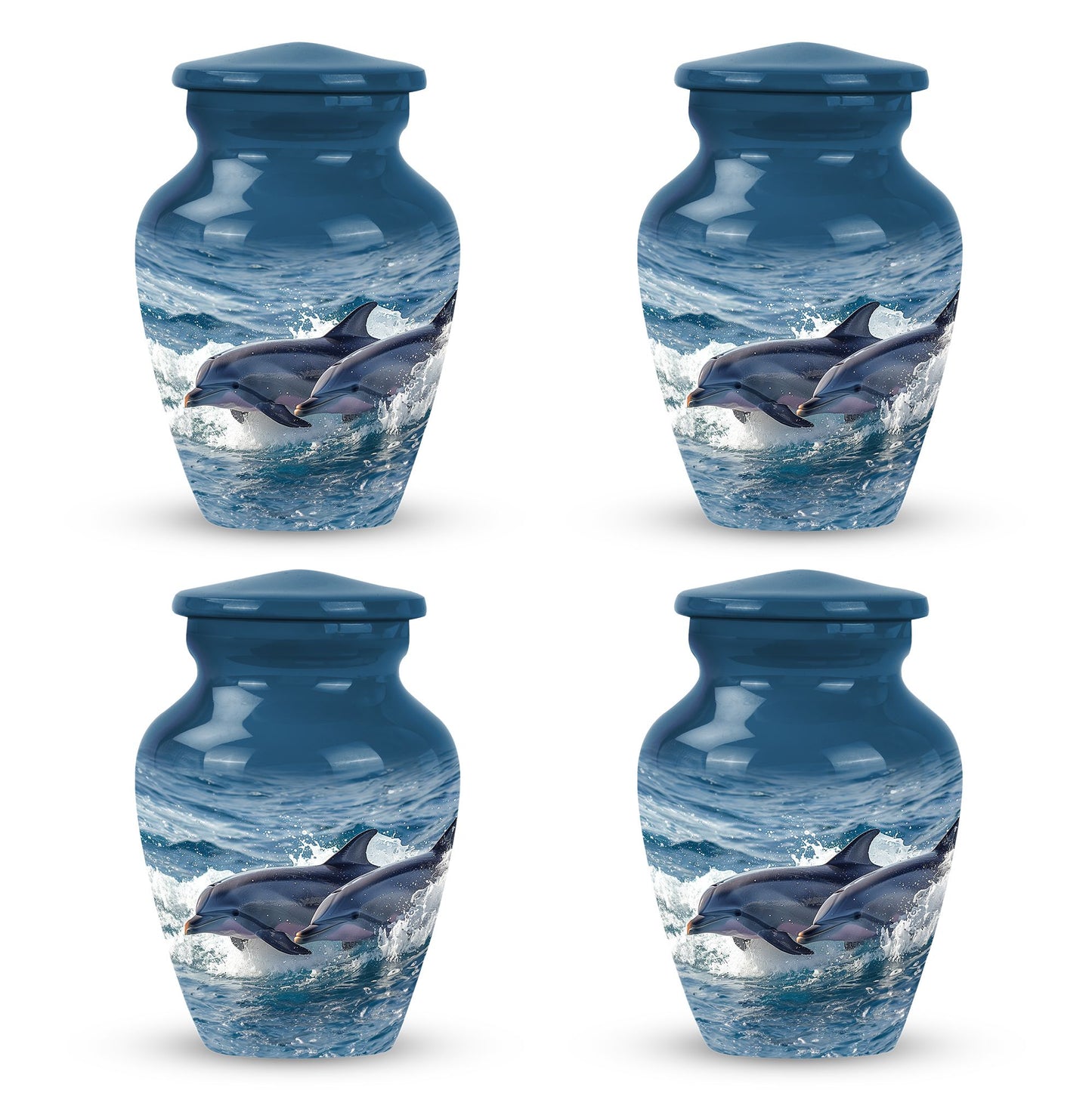 Personalized Dolphin Cremation Urn for Women - 10-inch, 200 cu in - Yatskia