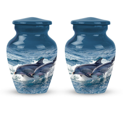 Personalized Dolphin Cremation Urn for Women - 10-inch, 200 cu in - Yatskia