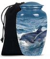 Dolphins Large Urn Memorial - Cremation Keepsake Urn Combo