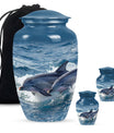 Dolphins Large Urn Memorial - Cremation Keepsake Urn Combo