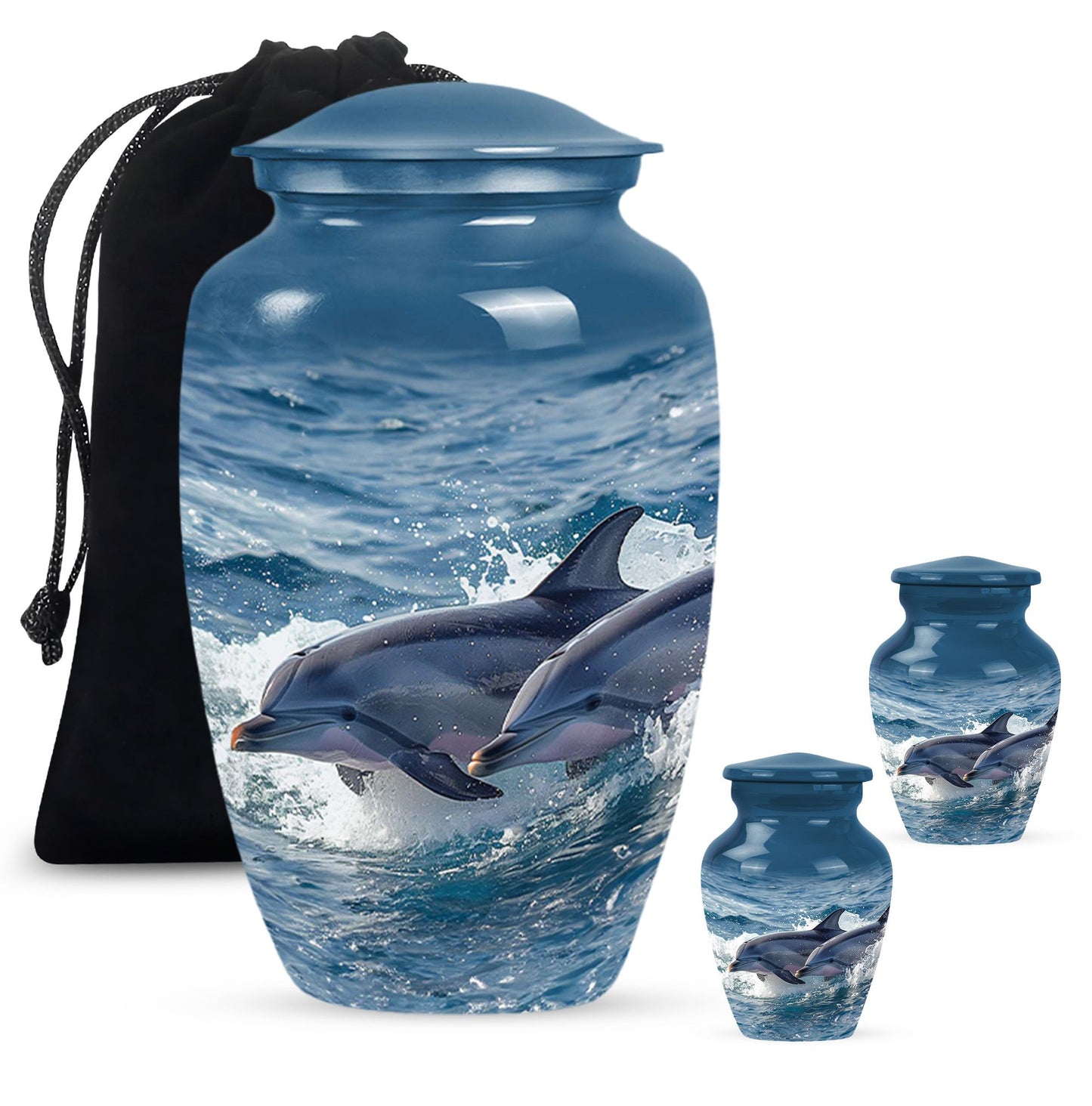 Personalized Dolphin Cremation Urn for Women - 10-inch, 200 cu in - Yatskia