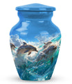 Joyful Dolphins Famiy Urn For Cremation - Funeral Urn for Loved Ones