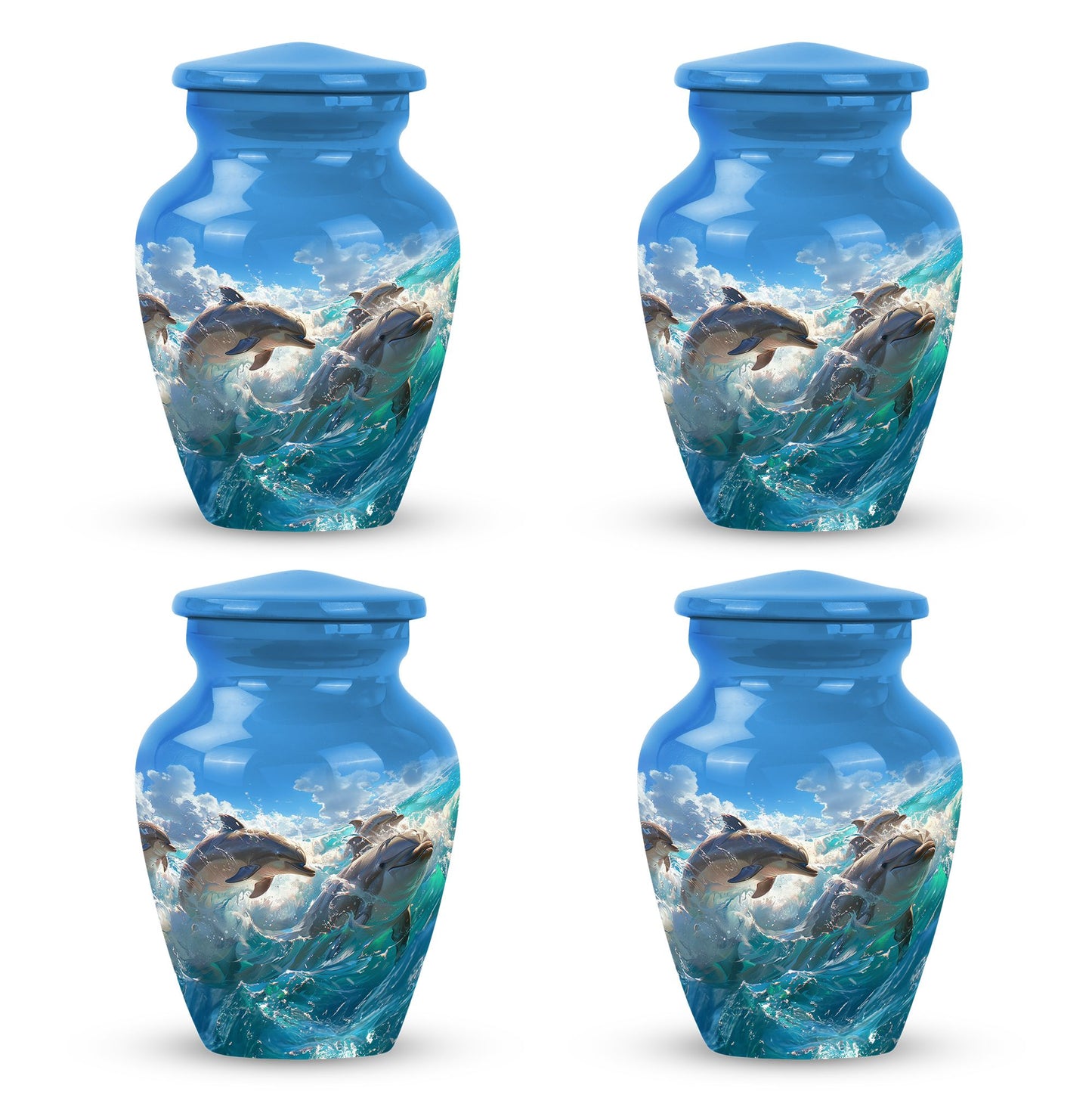 Personalized Dolphin Cremation Urn for Human Ashes - 10-inch, 200 cu in - Yatskia
