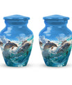 Joyful Dolphins Famiy Urn For Cremation - Funeral Urn for Loved Ones