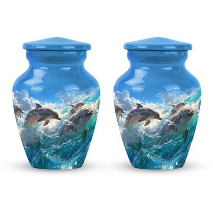 Personalized Dolphin Cremation Urn for Human Ashes - 10-inch, 200 cu in - Yatskia