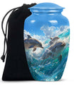Joyful Dolphins Famiy Urn For Cremation - Funeral Urn for Loved Ones