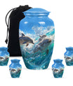 Joyful Dolphins Famiy Urn For Cremation - Funeral Urn for Loved Ones