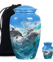 Joyful Dolphins Famiy Urn For Cremation - Funeral Urn for Loved Ones